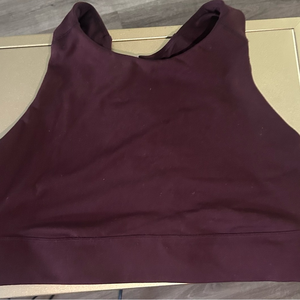 Burgundy Sleeveless Sports Bra/Top